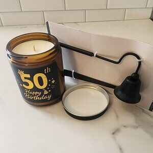 50th Birthday Soy Wax Candle With FREE Candle Care Kit